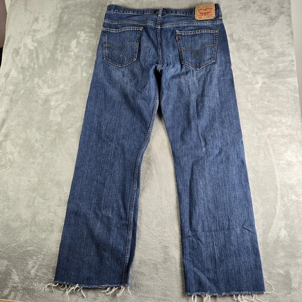 Levis 569 Jeans Mens 36x34 (Fits 34x31) Blue Denim 100% Cotton Loose Straight‎